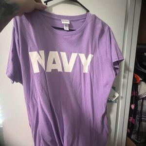 Soffe Lilac Crewneck Graphic Tee with White Logo